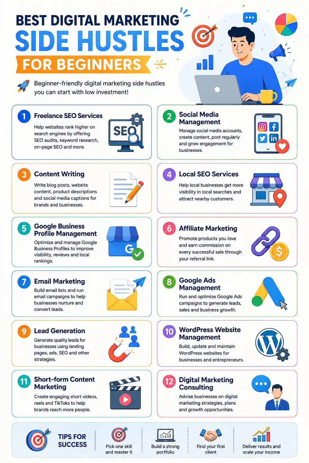Best Digital Marketing Side Hustles for Beginners