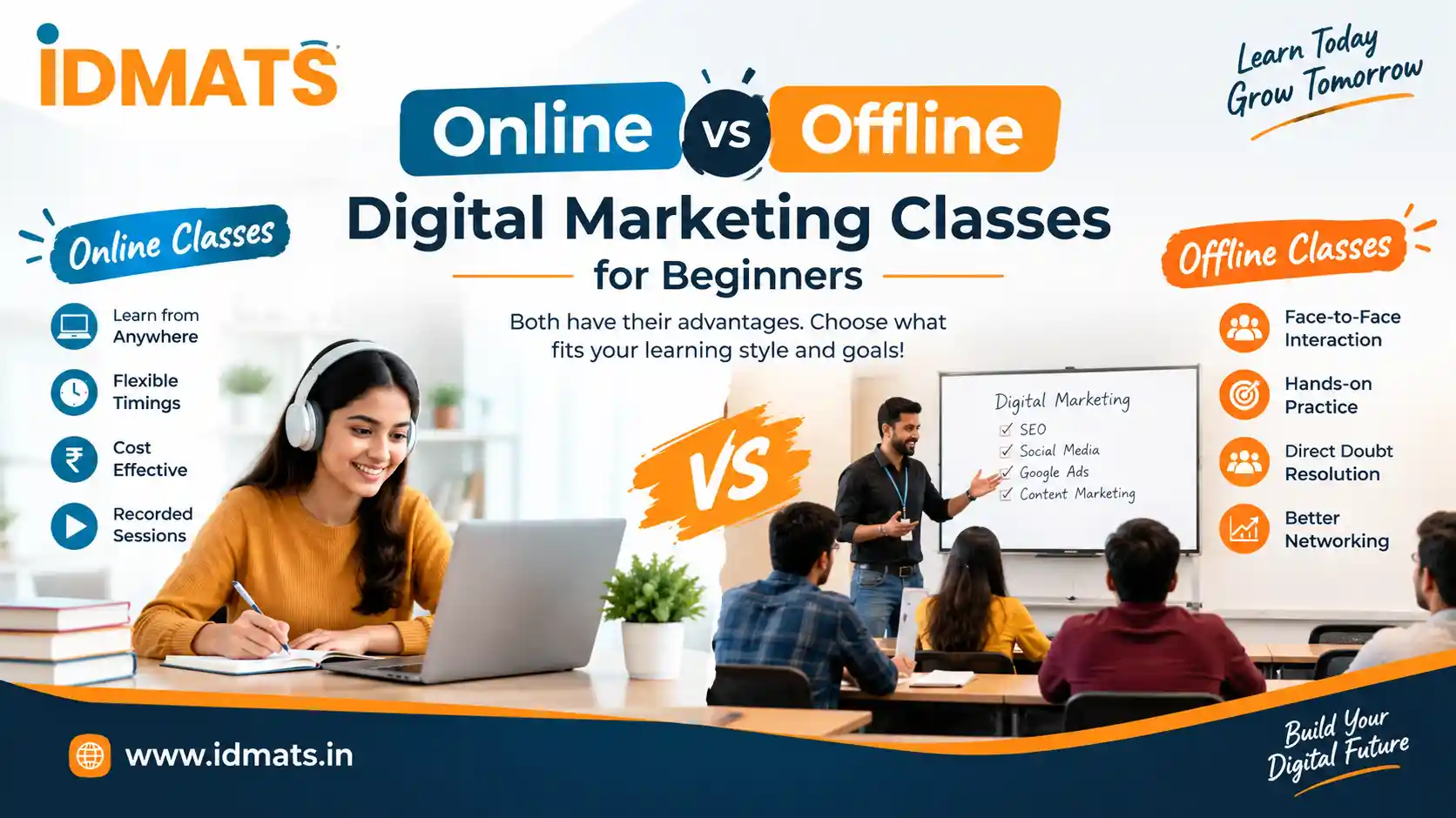 Online vs Offline Digital Marketing Classes: Which Is Better for Beginners?